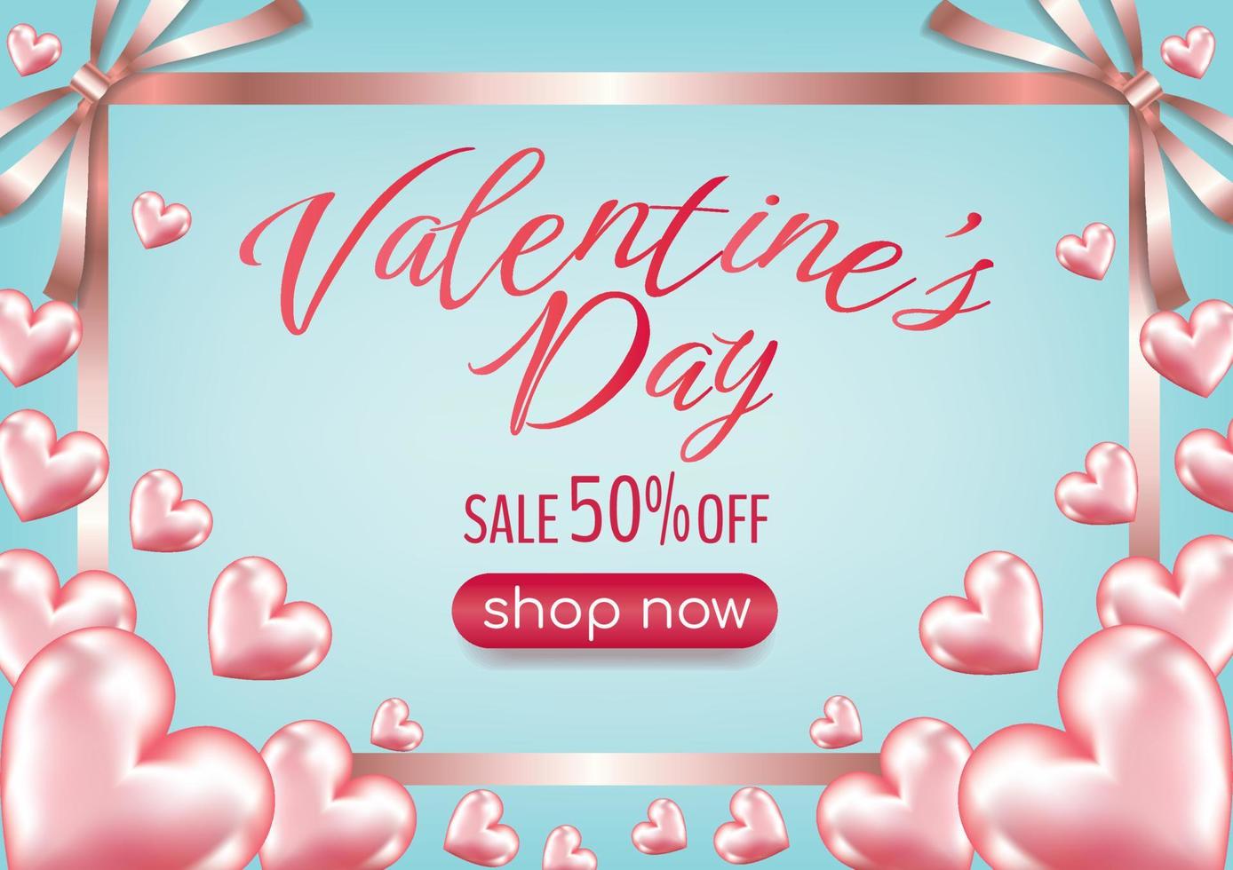 conception rose de promotion de vente dure de la saint-valentin pour vecteur de site Web