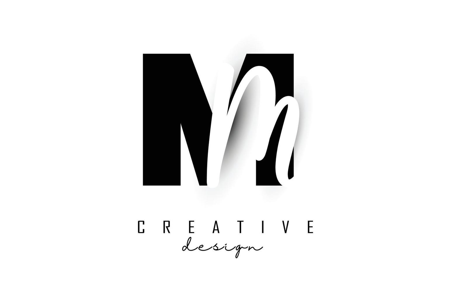 lettres mm logo avec un design minimaliste. lettres m et m avec typographie géométrique et manuscrite. vecteur