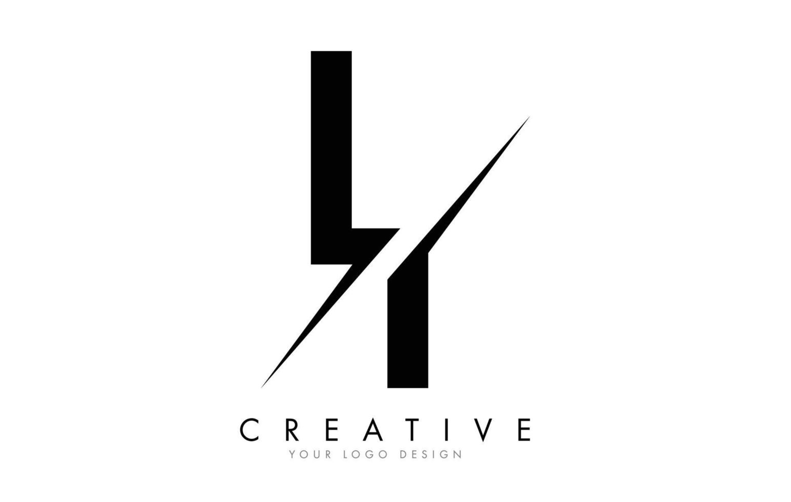 Création de logo de lettre li li avec une coupe créative. vecteur