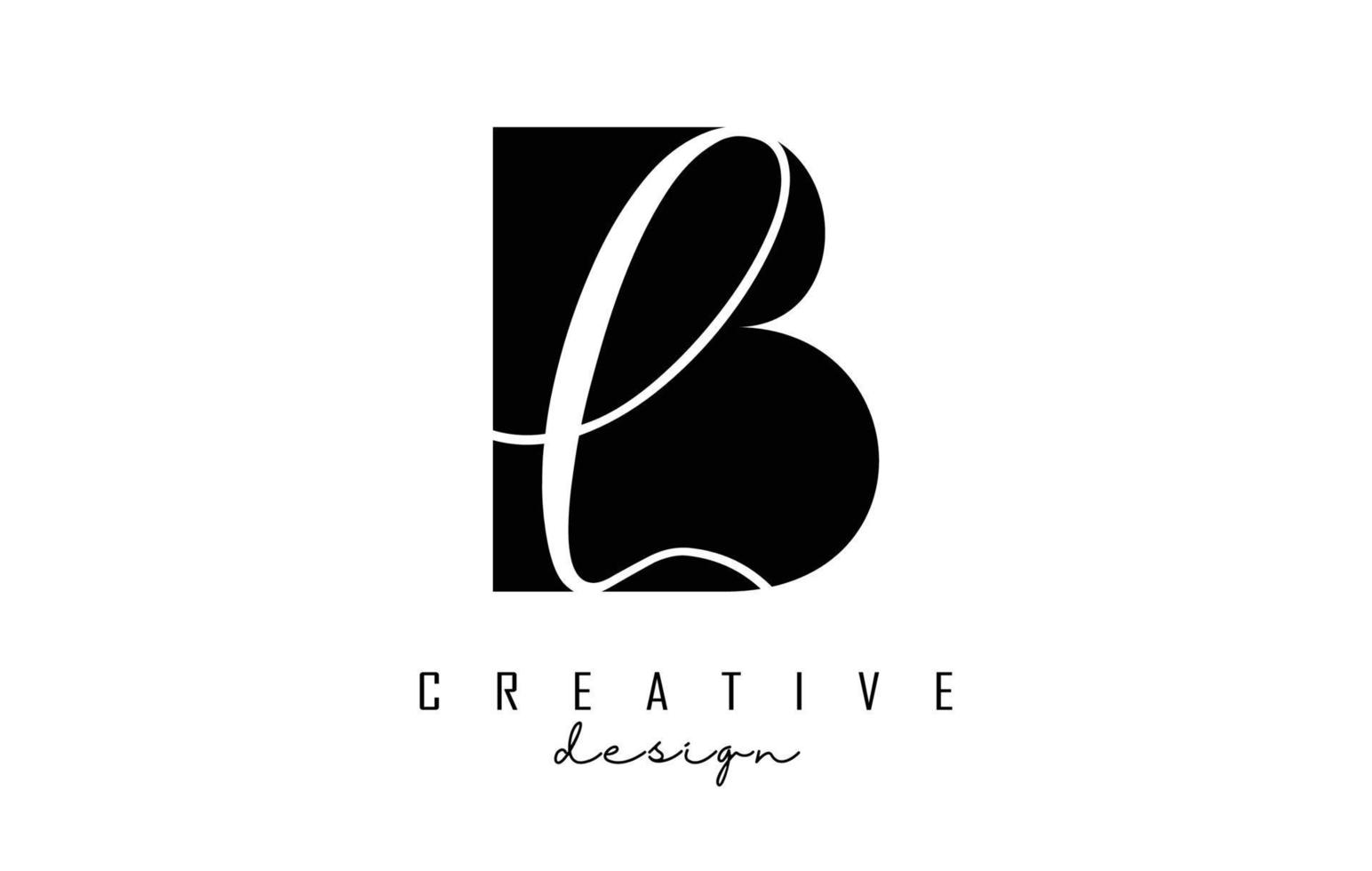 lettres bl logo avec un design minimaliste. lettres b et l avec typographie géométrique et manuscrite. vecteur