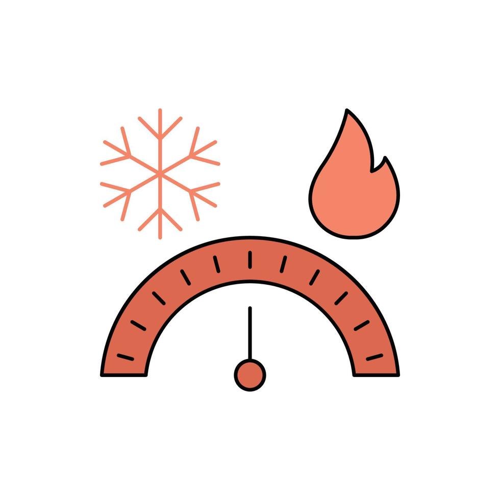 vecteur d'icône de compteur de mesure de refroidissement et de chauffage