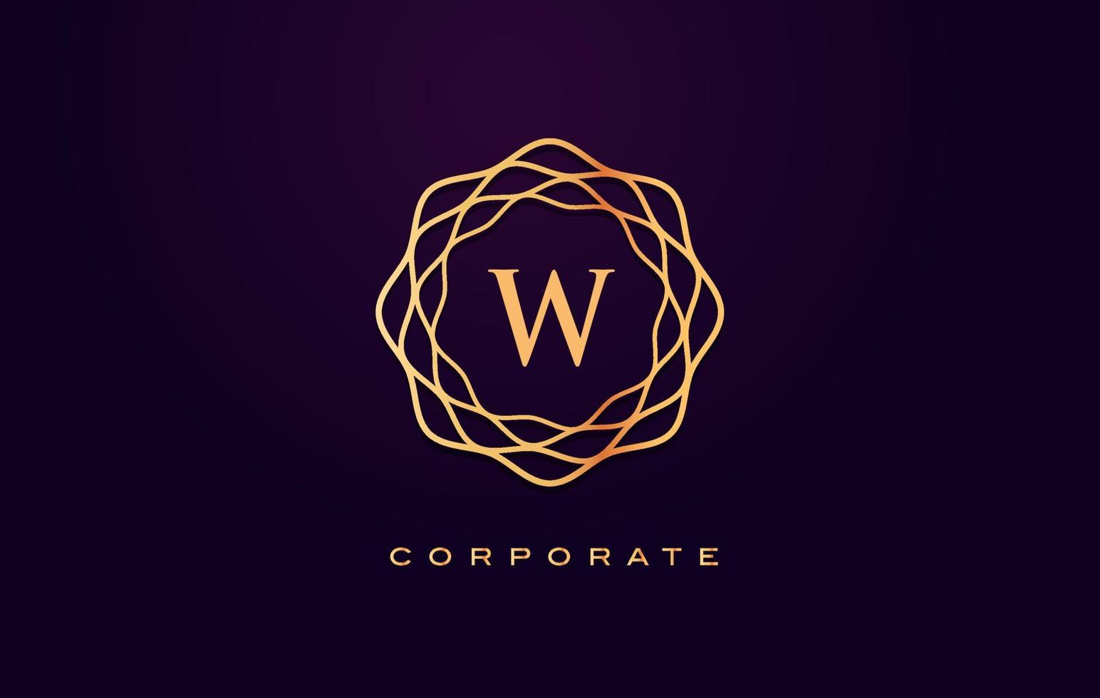 w logo de luxe. vecteur de conception de lettre monogramme