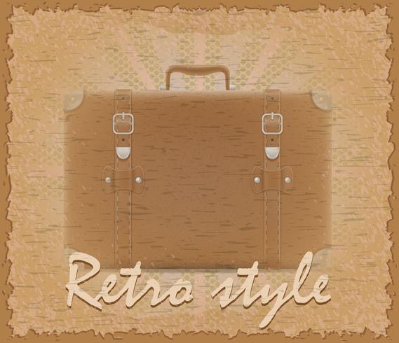 illustration vectorielle de style rétro affiche vieille valise vecteur