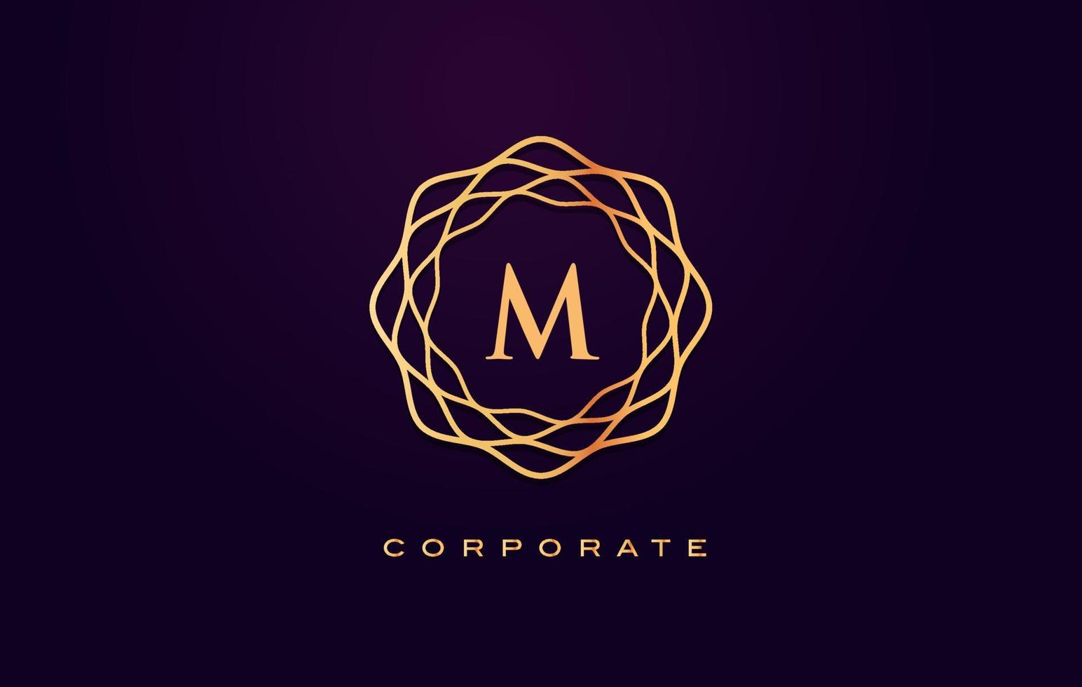 m logo de luxe. vecteur de conception de lettre monogramme