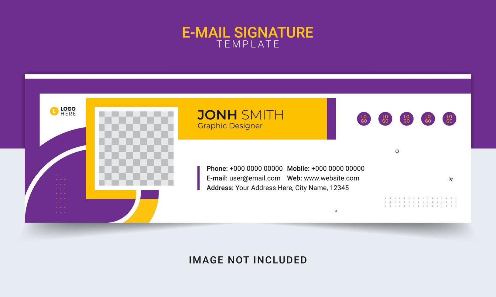 modèle de pied de page d'e-mail moderne ou conception de signature d'e-mail d'entreprise vecteur