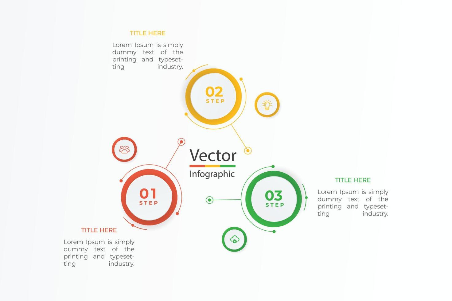 modèle de conception infographique avec 3 options ou étapes vecteur