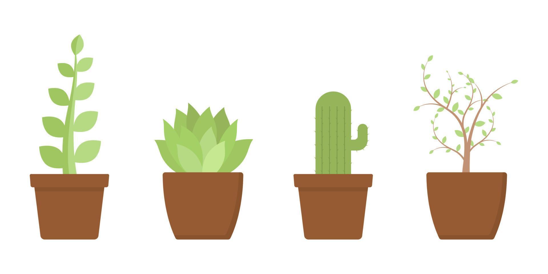 plante en pot illustration vectorielle design plat, plante pour la décoration de la maison vecteur