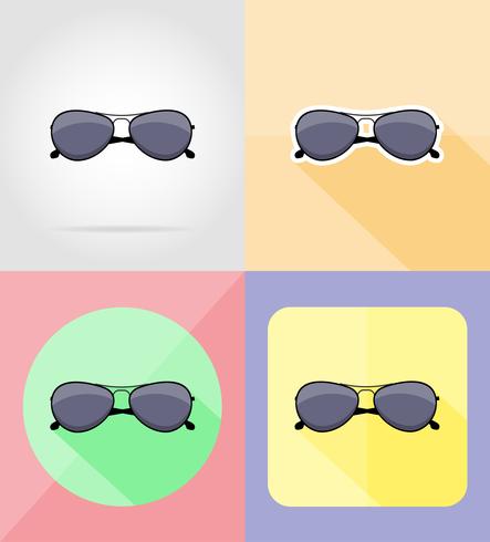 hommes lunettes de soleil plat icônes vector illustration