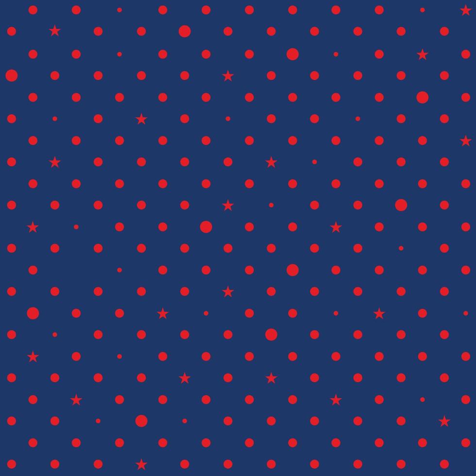 fond bleu marine à pois étoile rouge vecteur