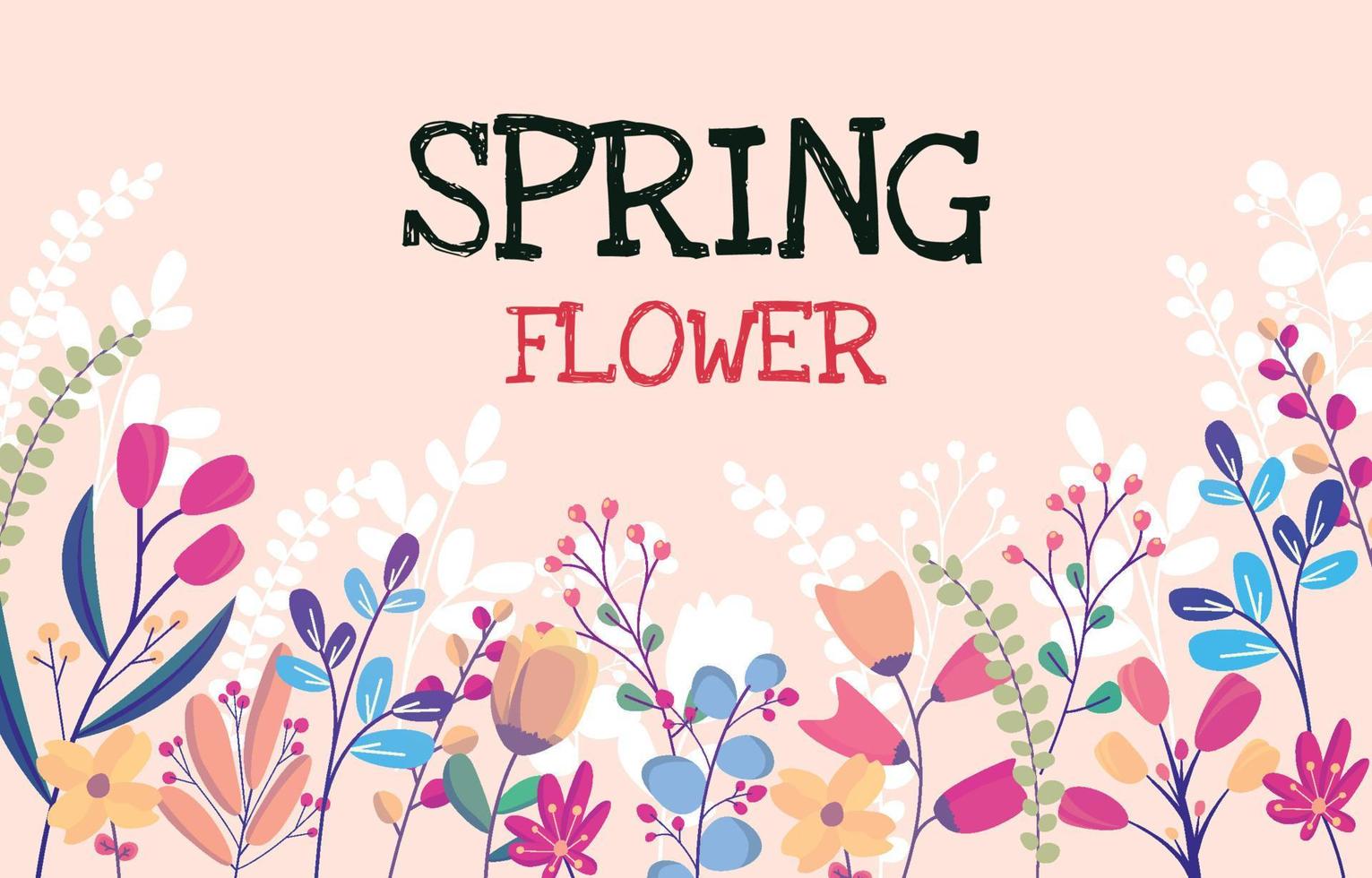 rectangle printemps fleur floral plante cadre carte de voeux vecteur décoration