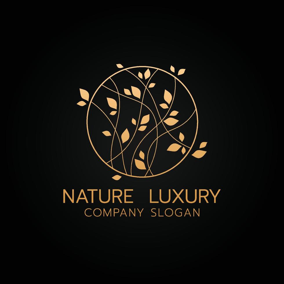 conception de vecteur de logo de luxe fleur naturelle concept