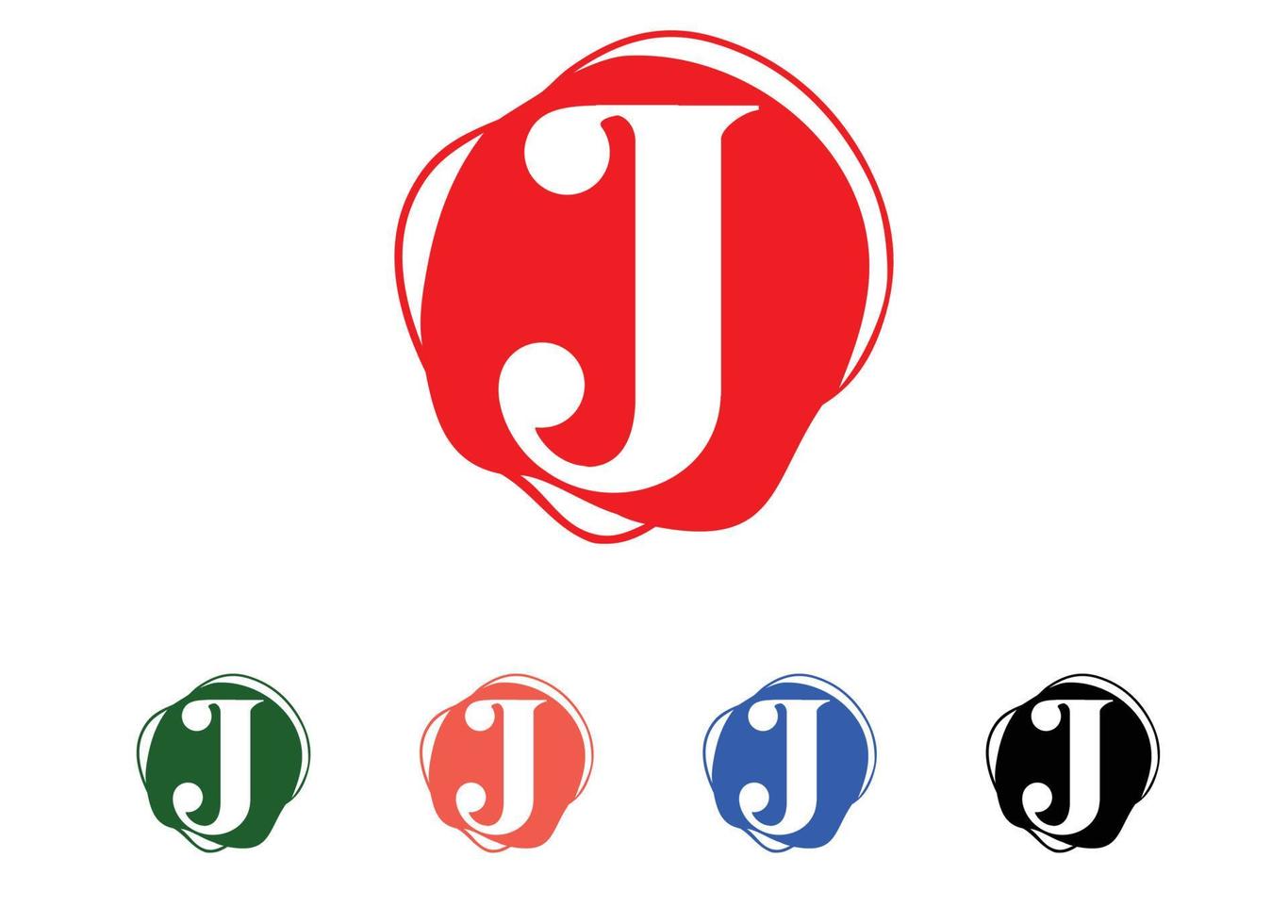modèle de conception de logo et icône de lettre j vecteur