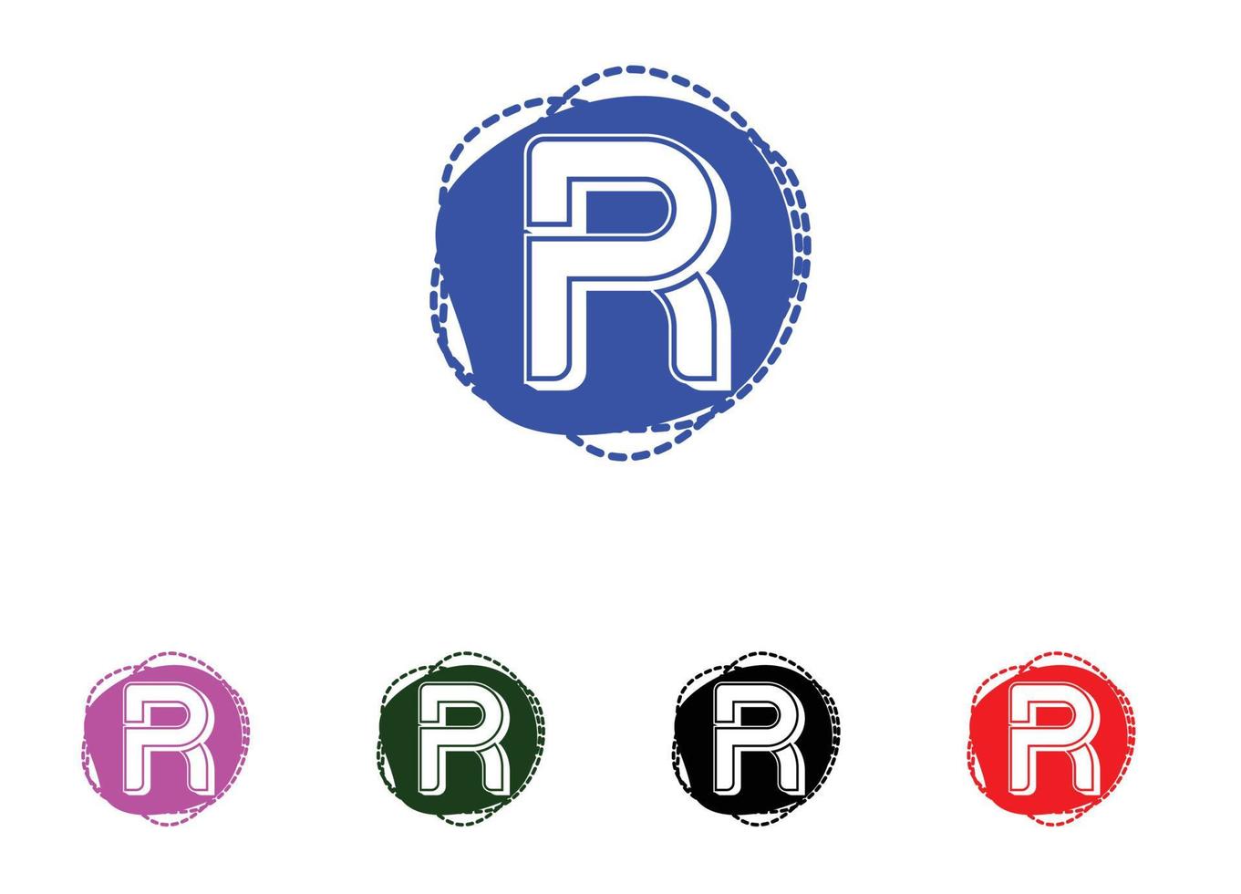 modèle de conception de logo et d'icône de lettre r vecteur