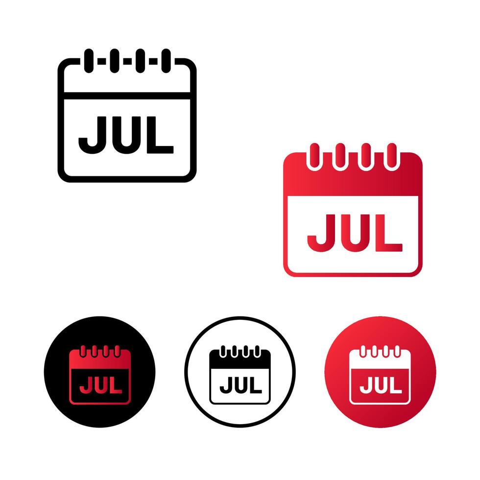 illustration de l'icône du mois de juillet abstrait vecteur