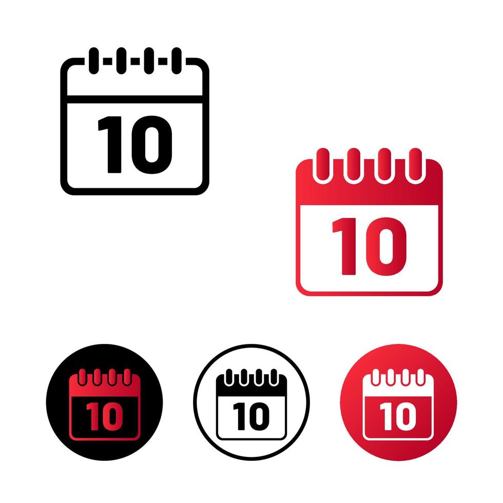 illustration de l'icône du jour du calendrier 10 vecteur