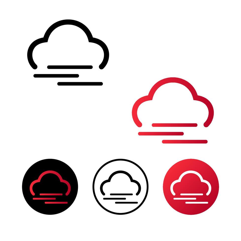 illustration d'icône de brouillard nuage abstrait vecteur