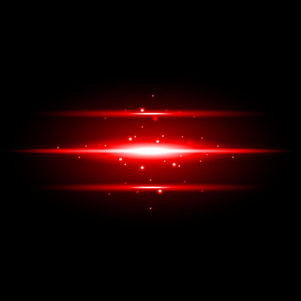 effet de rayon de lumière rouge abstrait illuminé sur fond sombre vecteur