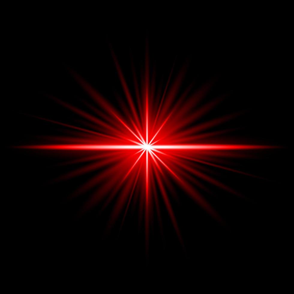 lens flare red glow light ray effet illuminé vecteur