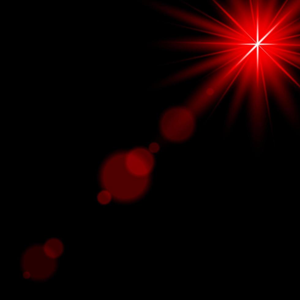 lens flare effet de lumière rouge lueur vecteur illuminé