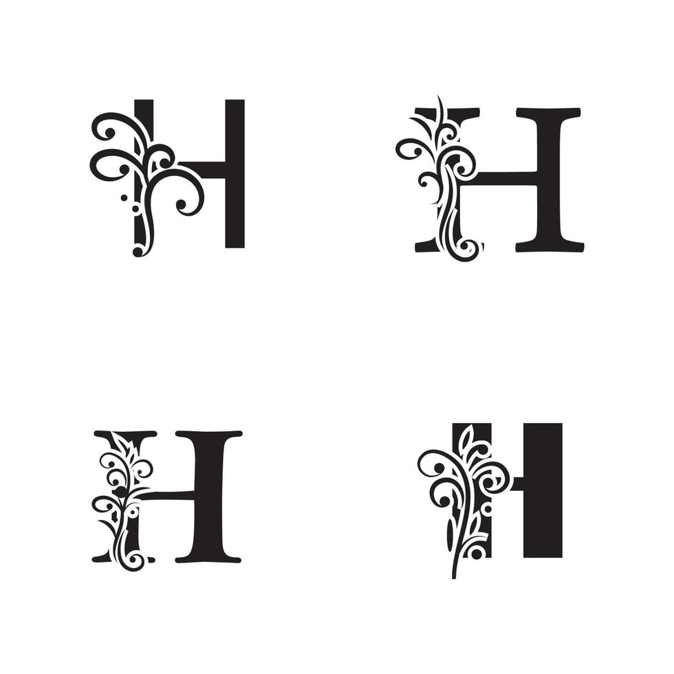modèle de conception lettre h logo icône vecteur