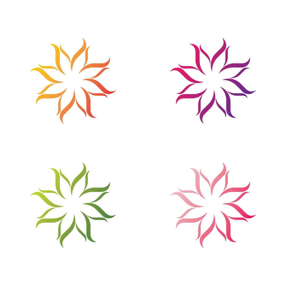 jeu d'icônes de logo fleur vecteur