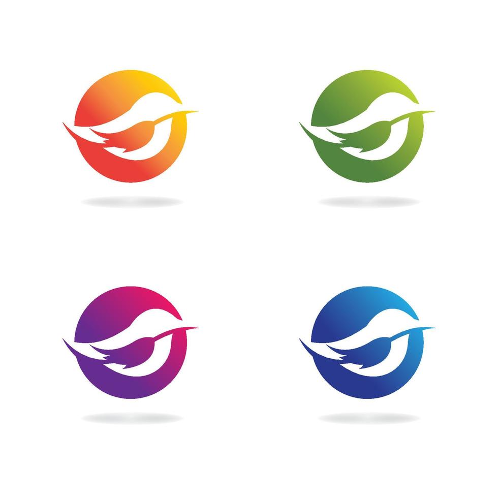 jeu d'icônes de logo d'oiseau vecteur
