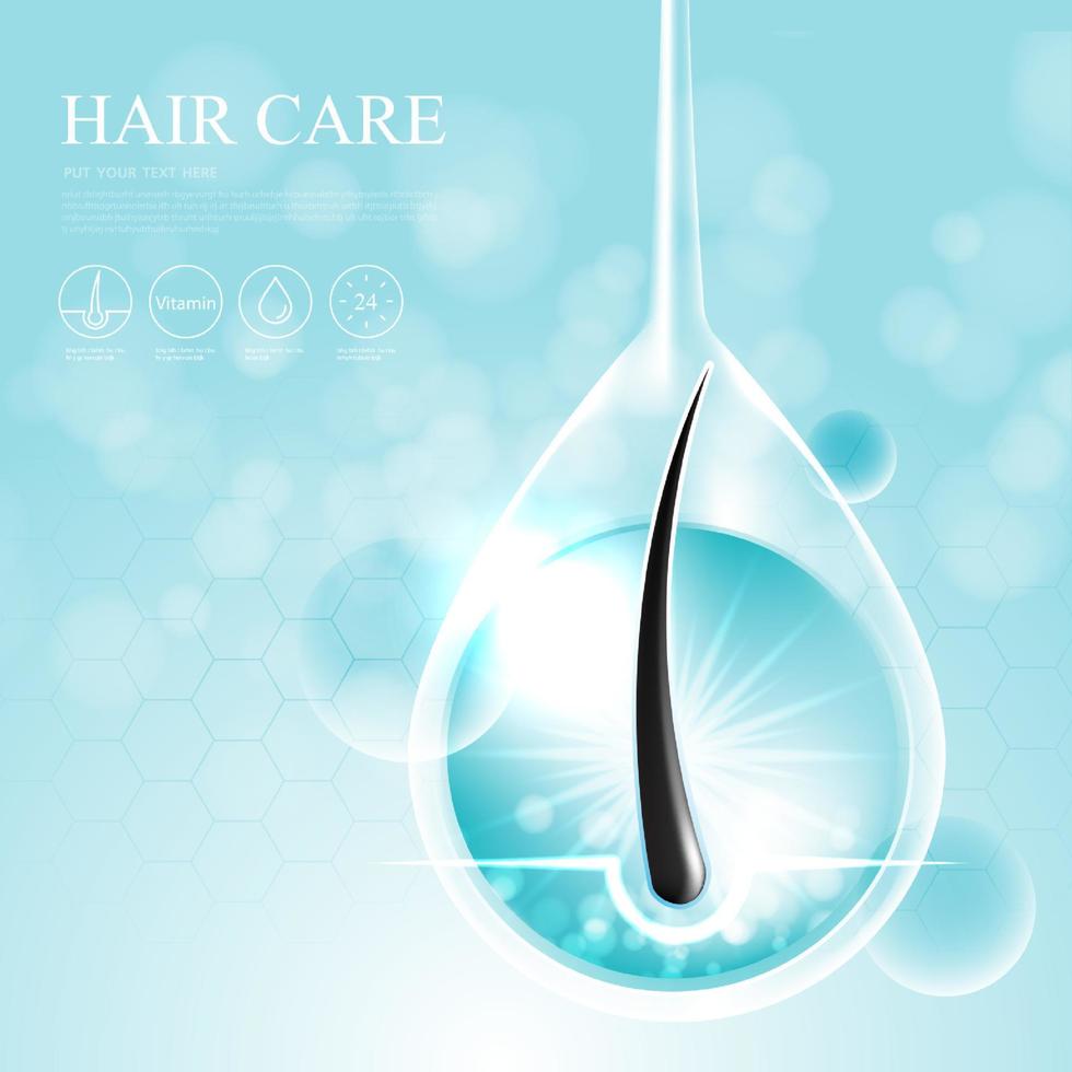 produits de soins capillaires, prévenir les pointes fourchues shampooing sérum, concept de cosmétiques, illustration vectorielle. vecteur