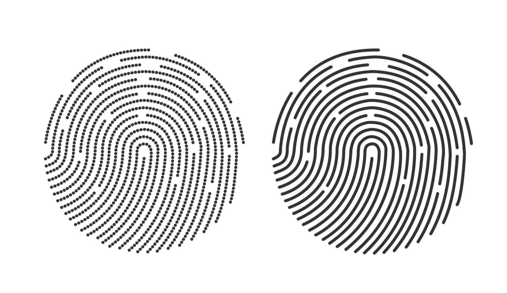 conception d'icônes d'empreintes digitales pour l'application et l'analyse à plat d'empreintes digitales. illustration vectorielle conception de vecteur sur fond blanc.