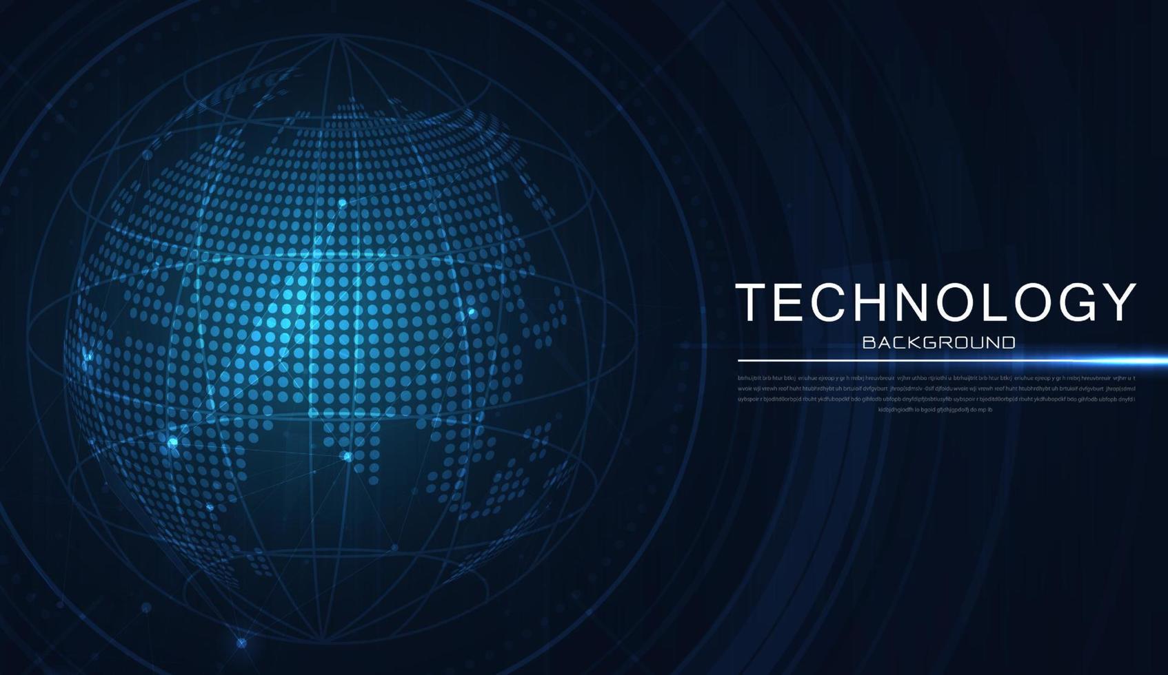 technologie abstraite avec réseau mondial mondial et télécommunications sur la visualisation des données numériques sur terre. conception d'illustration vectorielle. vecteur