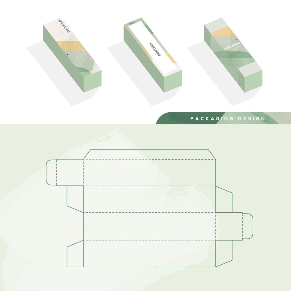 boîte, modèle d'emballage et modèle de découpe pour le produit, la marque. illustration de conception de vecteur. vecteur