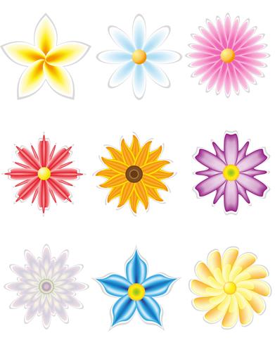 jeu d&#39;icônes de fleurs pour la conception vecteur