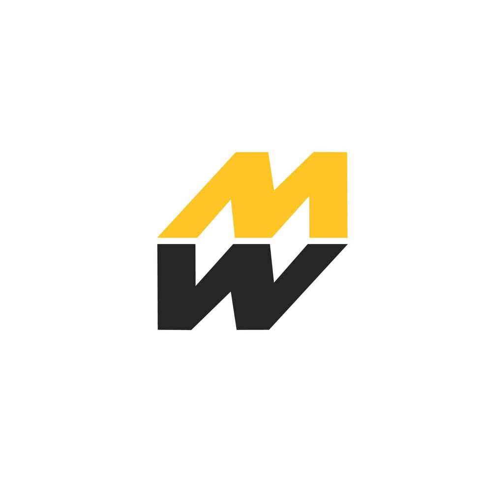 initiales du logo cool et moderne lettres mw vecteur