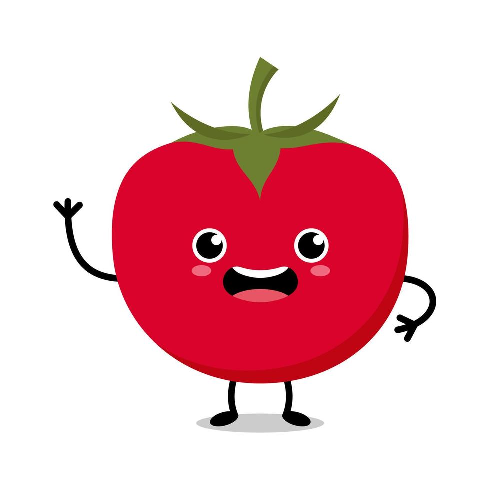 illustration de dessin animé mignon de tomate vecteur