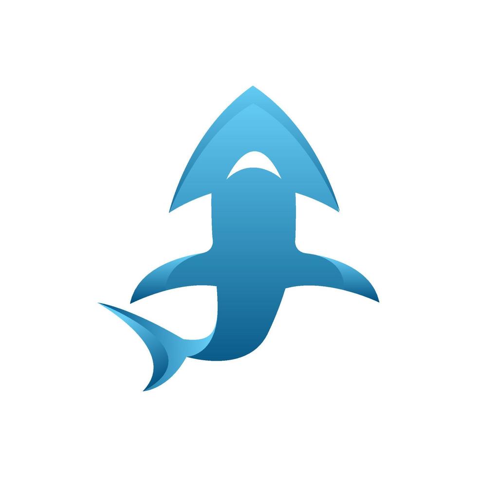 illustration vectorielle logo d'un requin avec tête de flèche. parfait pour la pêche, l'esport, etc. illustration vectorielle vecteur