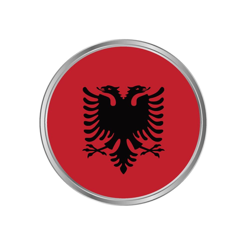 drapeau albanie avec cadre en métal vecteur