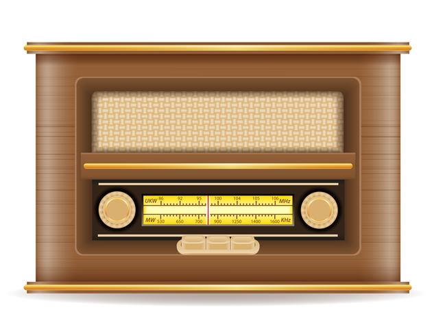 radio vieux illustration de vecteur vintage icône rétro