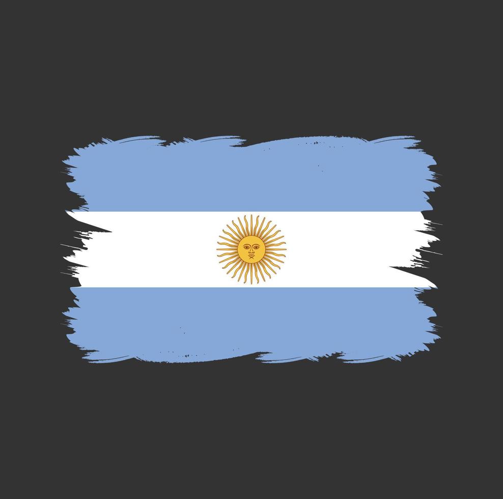 drapeau argentin avec pinceau aquarelle vecteur