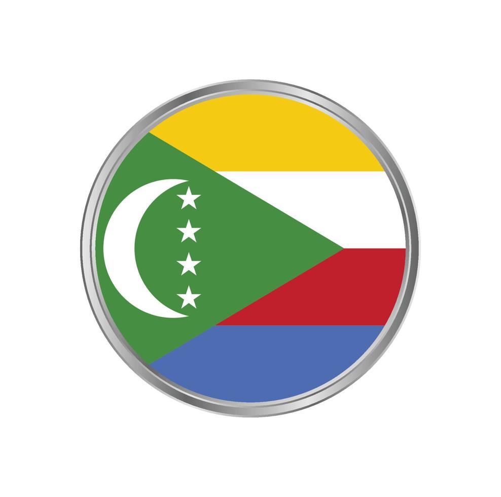 drapeau des comores avec cadre en métal vecteur