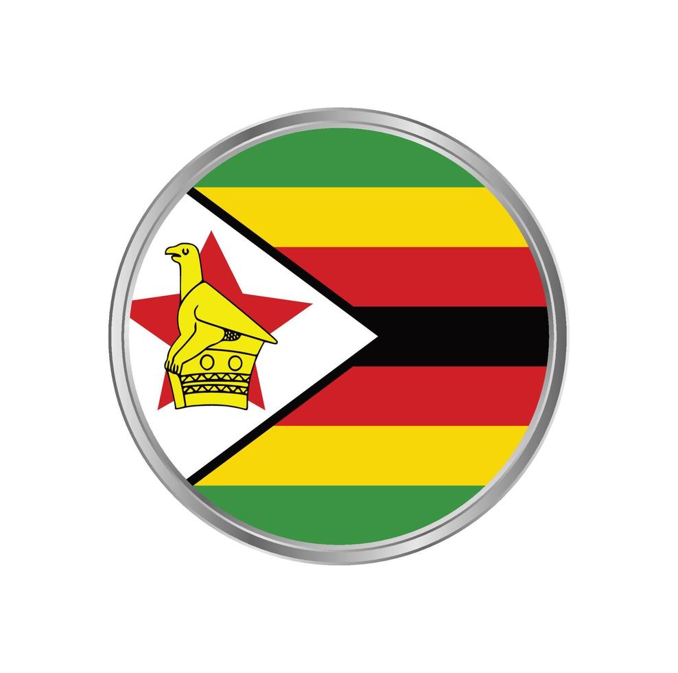 drapeau zimbabwe avec cadre circulaire vecteur