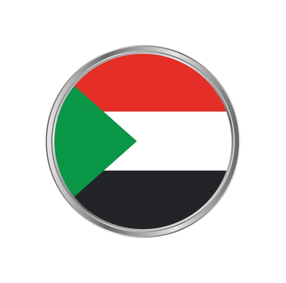 drapeau du soudan avec cadre en cercle vecteur