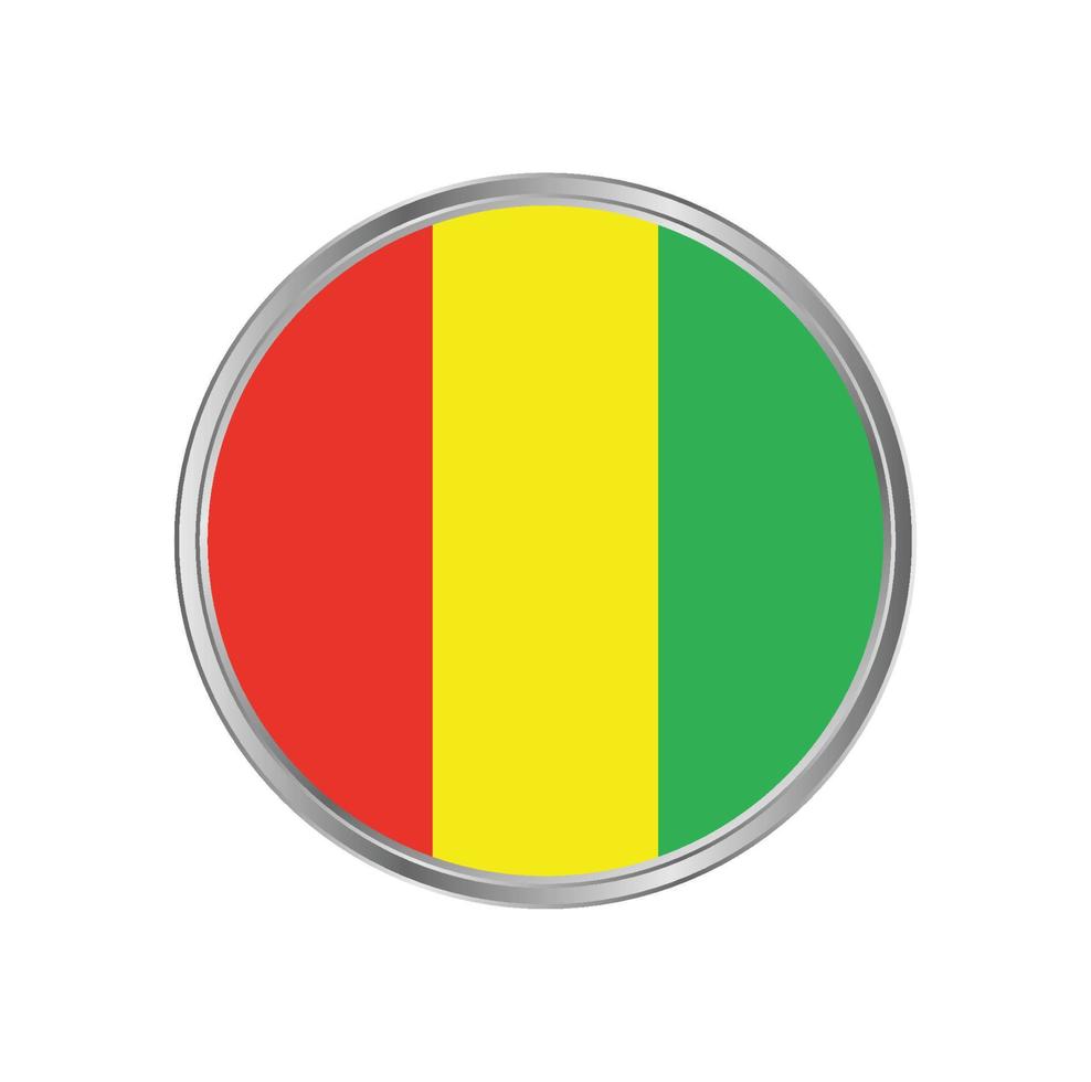 drapeau de la guinée avec cadre en cercle vecteur