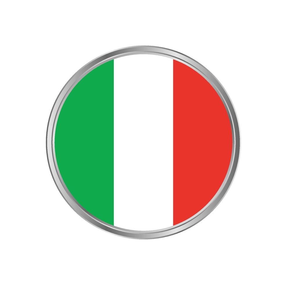 drapeau de l'italie avec cadre en métal vecteur