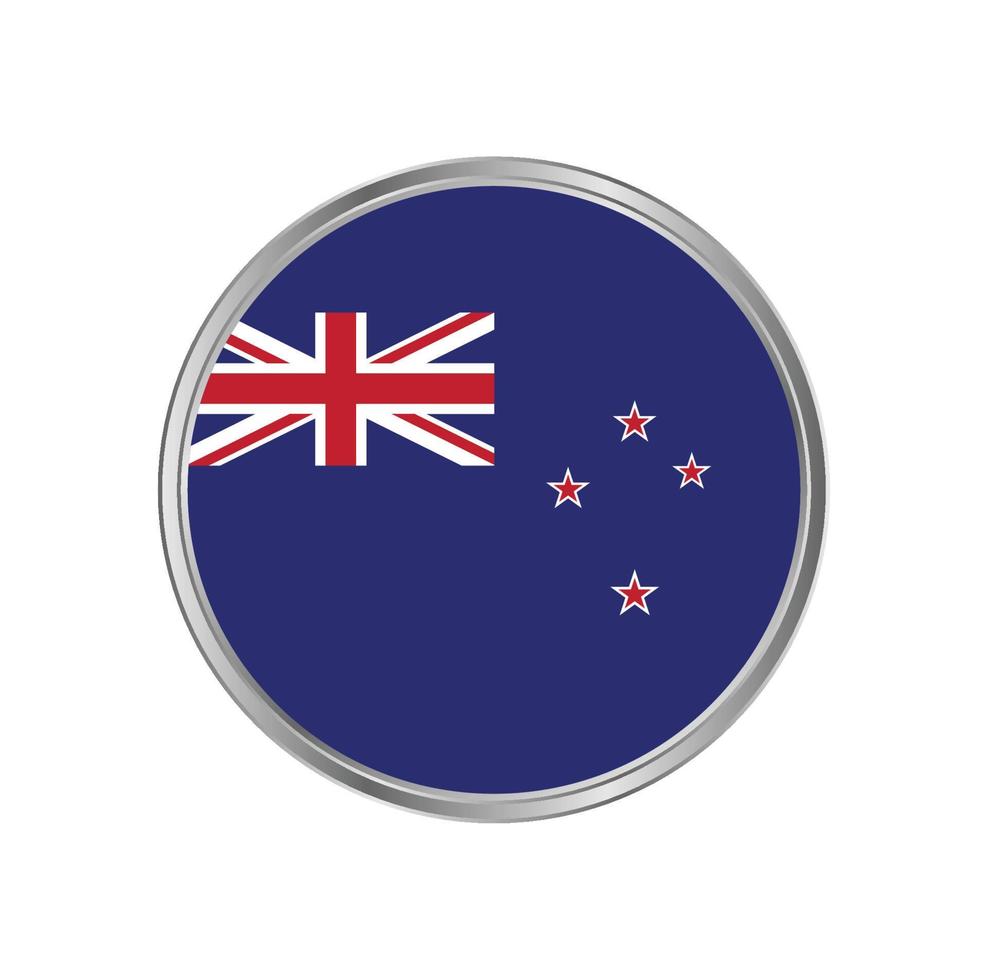 drapeau de la nouvelle-zélande avec cadre en cercle vecteur