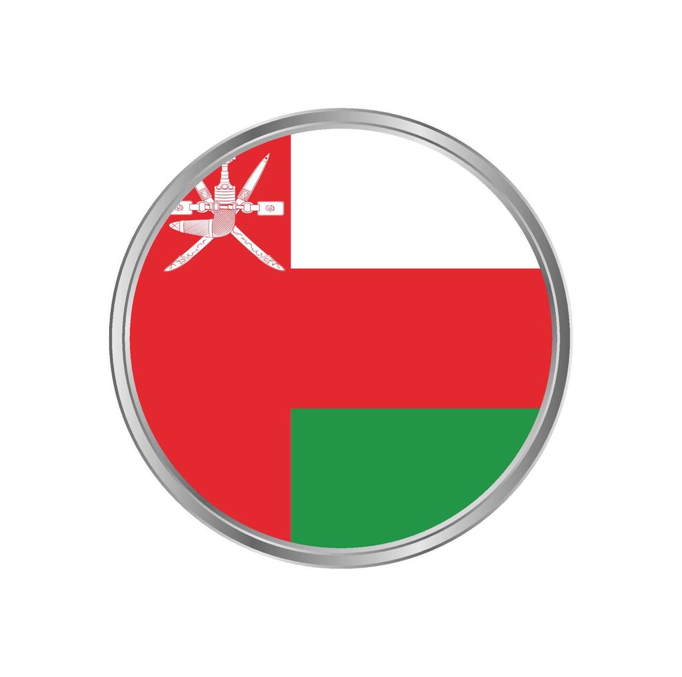 drapeau oman avec cadre en cercle vecteur
