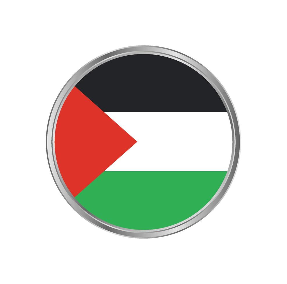 drapeau de la palestine ou de gaza avec cadre circulaire vecteur