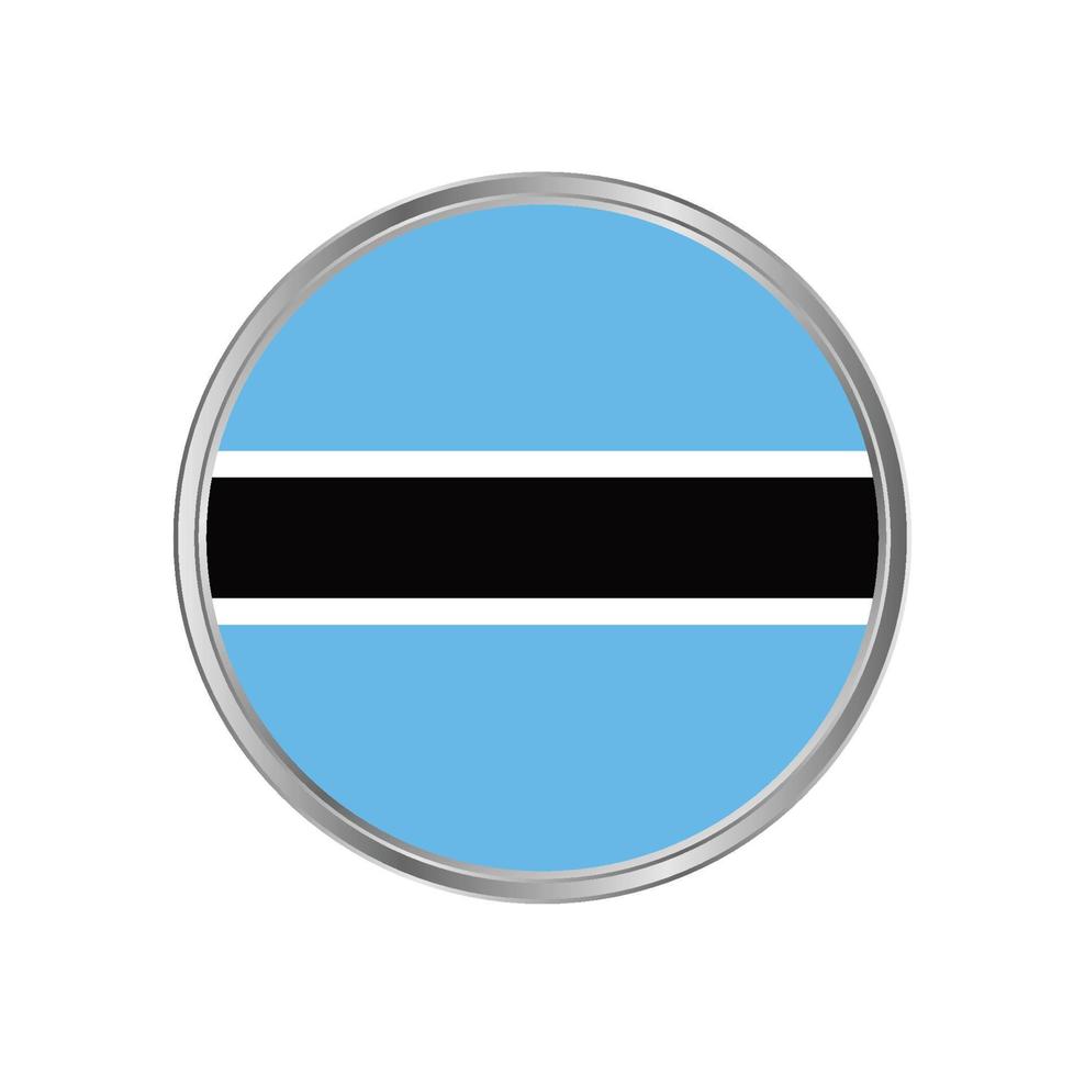 drapeau botswana avec cadre en métal vecteur