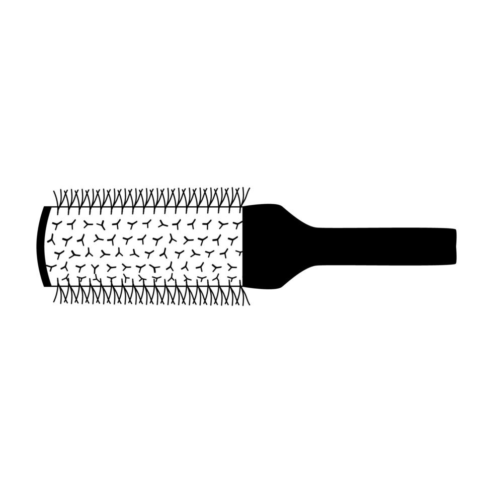 brosse à cheveux radiale chaude. Coiffeur outil contour icône isoleted vecteur