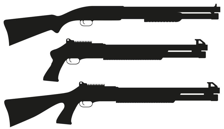 illustration vectorielle de fusil de chasse silhouette noire vecteur