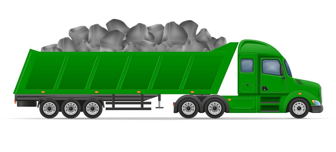 camion semi remorque livraison et transport d&#39;illustration vectorielle de matériaux de construction concept vecteur