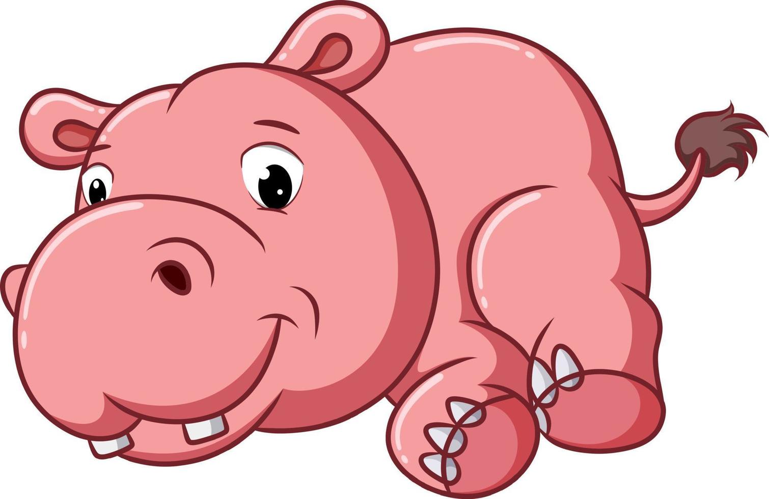 le grand hippopotame se couche gentiment vecteur